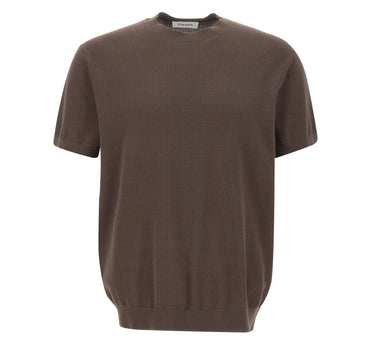 KANGRA Maglia in cotone con treccine BROWN Uomo 
