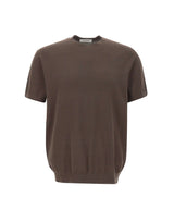 KANGRA Maglia in cotone con treccine BROWN Uomo 