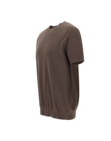 KANGRA Maglia in cotone con treccine BROWN Uomo 