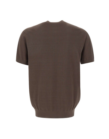 KANGRA Maglia in cotone con treccine BROWN Uomo 