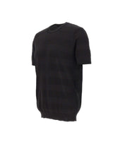 KANGRA Maglia in cotone con lavorazione a righe BLACK Uomo 
