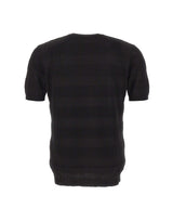KANGRA Maglia in cotone con lavorazione a righe BLACK Uomo 