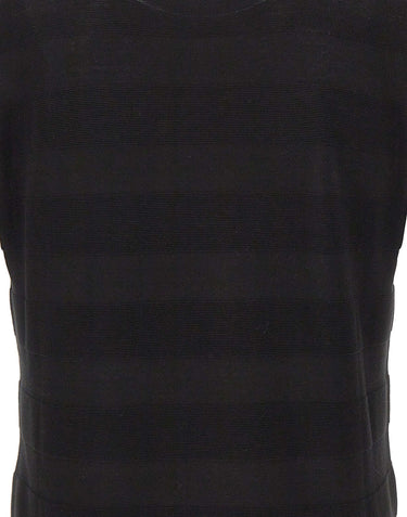 KANGRA Maglia in cotone con lavorazione a righe BLACK Uomo 