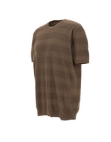 KANGRA Maglia in cotone con lavorazione a righe BROWN Uomo 