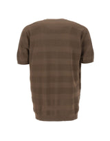 KANGRA Maglia in cotone con lavorazione a righe BROWN Uomo 