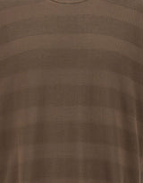 KANGRA Maglia in cotone con lavorazione a righe BROWN Uomo 