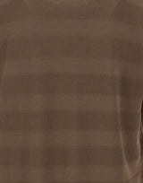 KANGRA Maglia in cotone con lavorazione a righe BROWN Uomo 