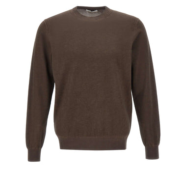 KANGRA Maglia girocollo in cotone BROWN Uomo 