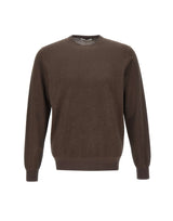 KANGRA Maglia girocollo in cotone BROWN Uomo 
