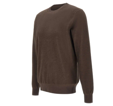 KANGRA Maglia girocollo in cotone BROWN Uomo 