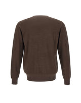 KANGRA Maglia girocollo in cotone BROWN Uomo 