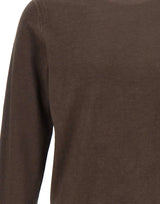 KANGRA Maglia girocollo in cotone BROWN Uomo 