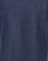 KANGRA Polo in lino traforata BLUE Uomo 