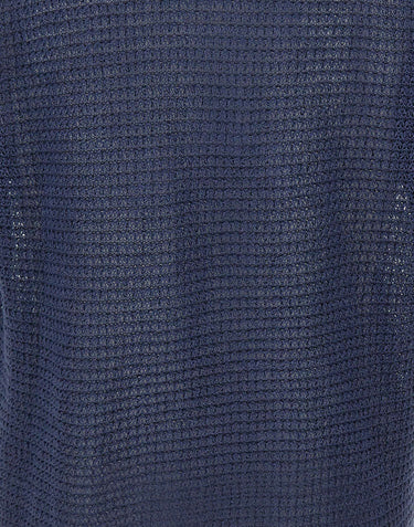 KANGRA Polo in lino traforata BLUE Uomo 