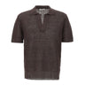 KANGRA Polo in lino traforata BROWN Uomo 
