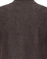 KANGRA Polo in lino traforata BROWN Uomo 