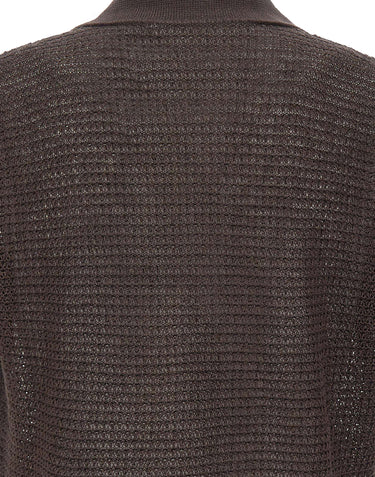 KANGRA Polo in lino traforata BROWN Uomo 