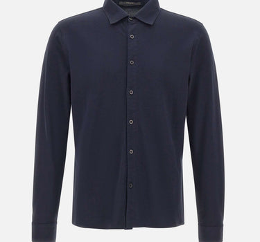KANGRA Camicia in jersey piquet BLUE Uomo 