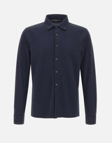 KANGRA Camicia in jersey piquet BLUE Uomo 