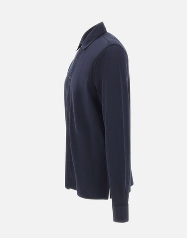 KANGRA Camicia in jersey piquet BLUE Uomo 