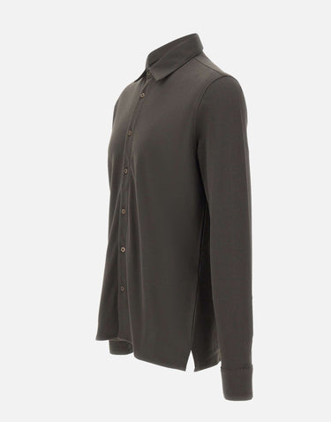 KANGRA Camicia in jersey piquet BROWN Uomo 