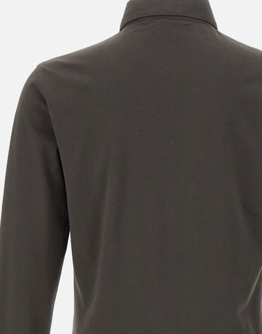 KANGRA Camicia in jersey piquet BROWN Uomo 