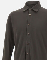 KANGRA Camicia in jersey piquet BROWN Uomo 