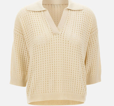 KANGRA Polo in cotone traforata WHITE Donna 