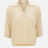 KANGRA Polo in cotone traforata WHITE Donna 