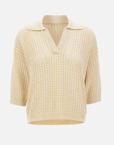 KANGRA Polo in cotone traforata WHITE Donna 