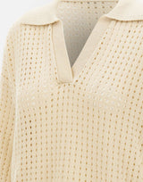 KANGRA Polo in cotone traforata WHITE Donna 