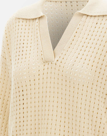 KANGRA Polo in cotone traforata WHITE Donna 