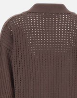 KANGRA Polo in cotone traforata BROWN Donna 