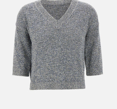 KANGRA Maglia a V con paillettes GREY Donna 