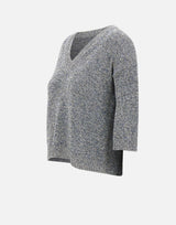KANGRA Maglia a V con paillettes GREY Donna 