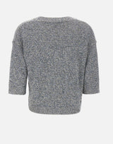 KANGRA Maglia a V con paillettes GREY Donna 