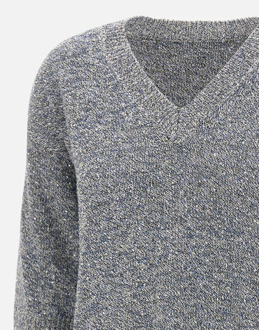 KANGRA Maglia a V con paillettes GREY Donna 