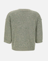 KANGRA Maglia a V con paillettes GREEN Donna 