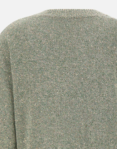 KANGRA Maglia a V con paillettes GREEN Donna 