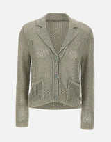 KANGRA Cardigan con micro paillettes GREEN Donna 