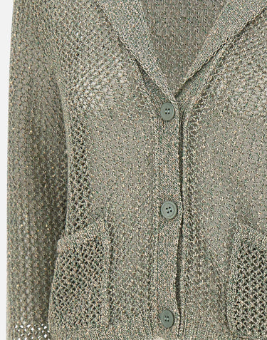 KANGRA Cardigan con micro paillettes GREEN Donna 