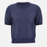 KANGRA Maglia a maniche corte con micro paillettes BLUE Donna 