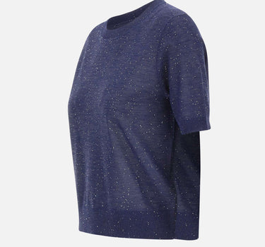 KANGRA Maglia a maniche corte con micro paillettes BLUE Donna 