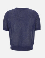 KANGRA Maglia a maniche corte con micro paillettes BLUE Donna 
