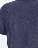 KANGRA Maglia a maniche corte con micro paillettes BLUE Donna 