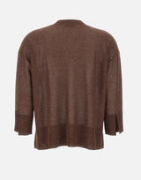 KANGRA Maglia con bottoni e micro paillettes BROWN Donna 