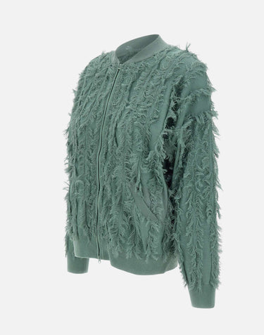 KANGRA Giacca bomber con lavorazione sfilacciata GREEN Donna 