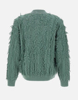 KANGRA Giacca bomber con lavorazione sfilacciata GREEN Donna 