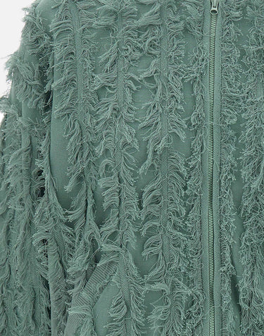 KANGRA Giacca bomber con lavorazione sfilacciata GREEN Donna 