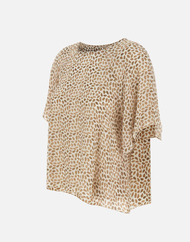 KAOS Blusa in viscosa leggera stampata BEIGE Donna 
